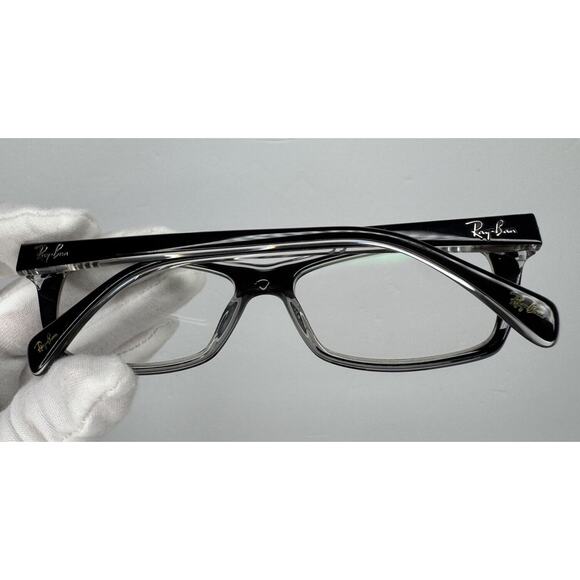 Authentic Ray Ban RB5255 2034 Black on Clear Full Rim Eyeglasses Frame 53-16-135 - Picture 8 of 11